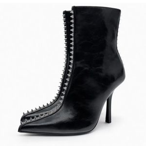 Zara Studded High Heel Ankle Boots - NEW W/ TAGS - Size EU40 US 8